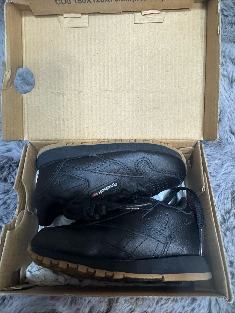 Reebok Men’s Black Sneakers with Gum Outsole
